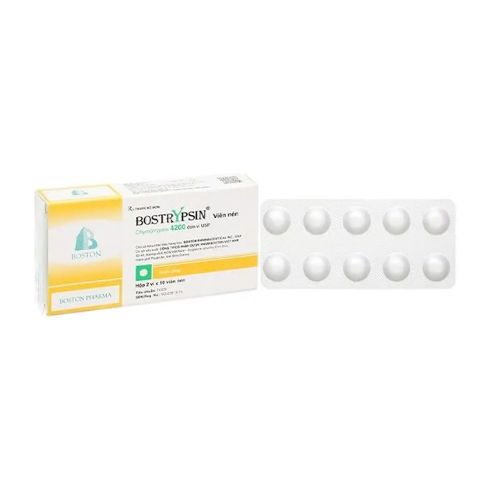 Bostrypsin Boston (H/20v) – Viên nén Chymotrypsin giảm phù nề sau chấn thương